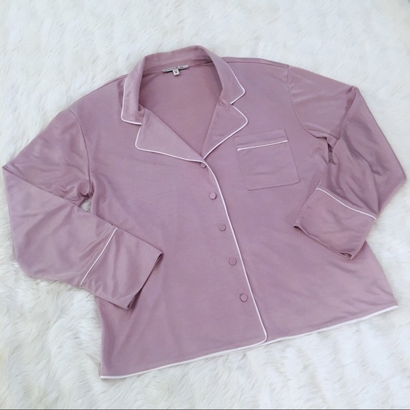 Express Pajama Style Button Down with Cuffs - Picture 2 of 5